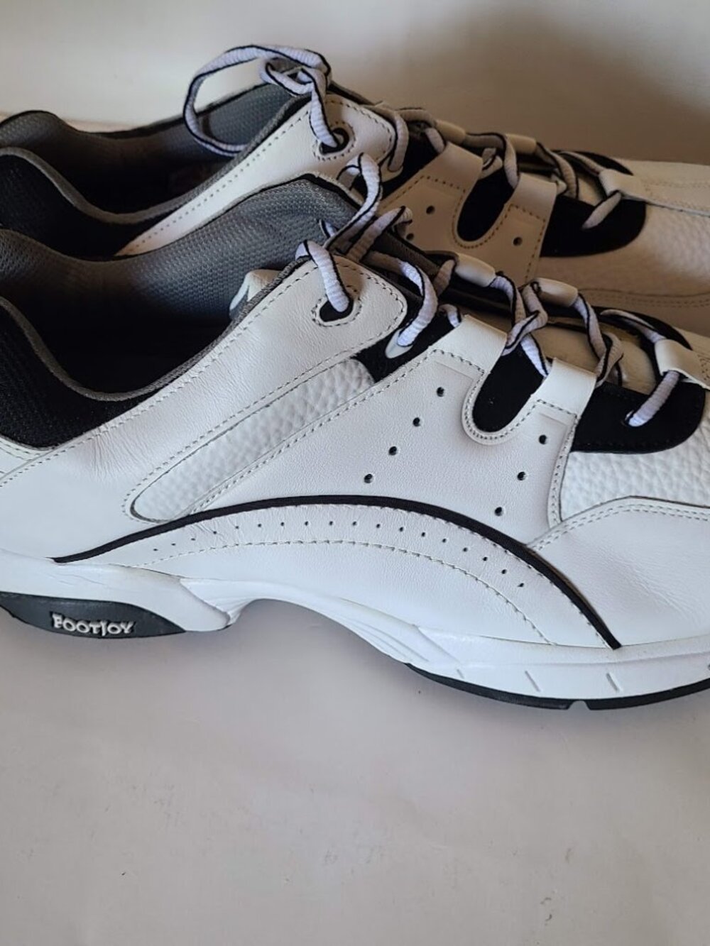 Footjoy White Sporty Golf Shoes With Cushioned Footbed, Size 14